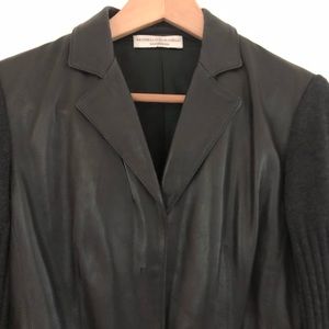 Brunello Cucinelli leather & cashmere cardigan